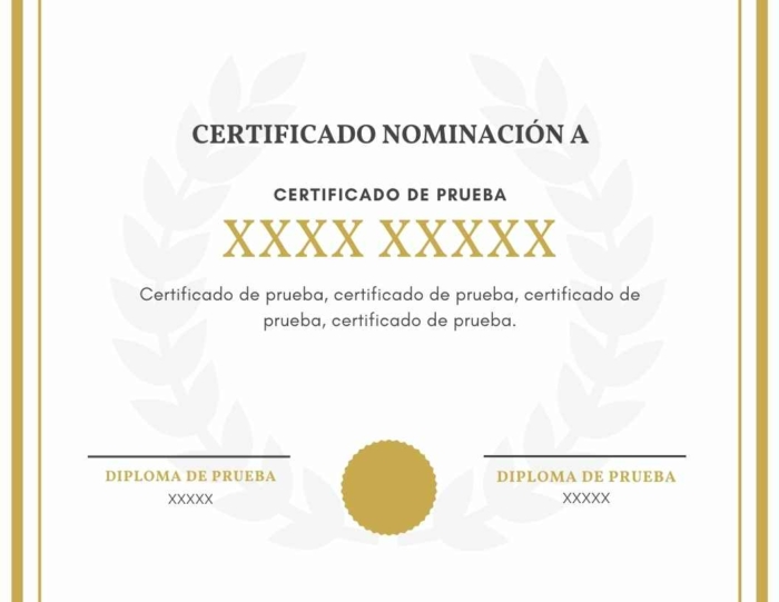 Solicitud de certificado de nominación